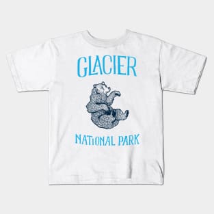 Glacier National Park: Falling Grizzly Bear Kids T-Shirt